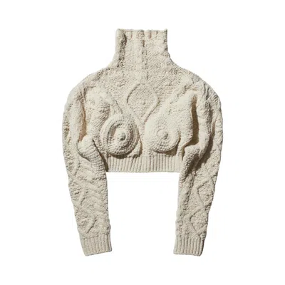 Pre-owned Jean Paul Gaultier Madonna Knitted Breast Sweater 'cream' | White | Women's Size M