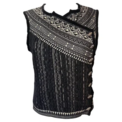Pre-owned Jean Paul Gaultier Maille Black And White Knit Sweater Vest