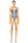 Jean Paul Gaultier Costume Con Stampa "mariniere Body Morphing" In White & Black
