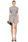 Jean Paul Gaultier The Short Draped Body Morphing Mini Dress In White & Black