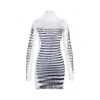 Jean Paul Gaultier Mariniere Mini Dress In Gray