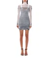 Jean Paul Gaultier Double Layer Mini Dress With Marinière Print In White