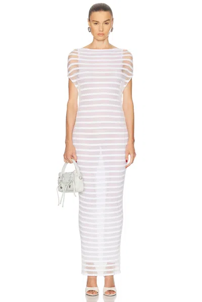 Jean Paul Gaultier Mariniere Striped Long Dress In White