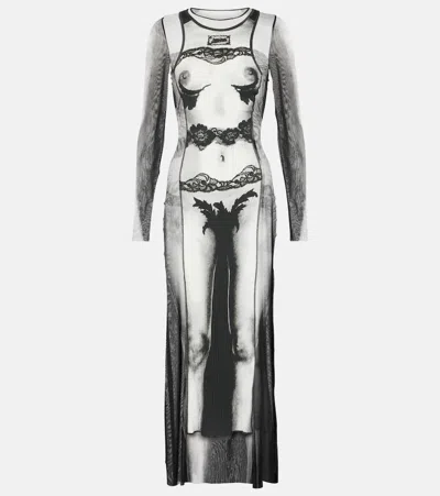 JEAN PAUL GAULTIER MARINIÈRE STRIPED MESH MAXI DRESS