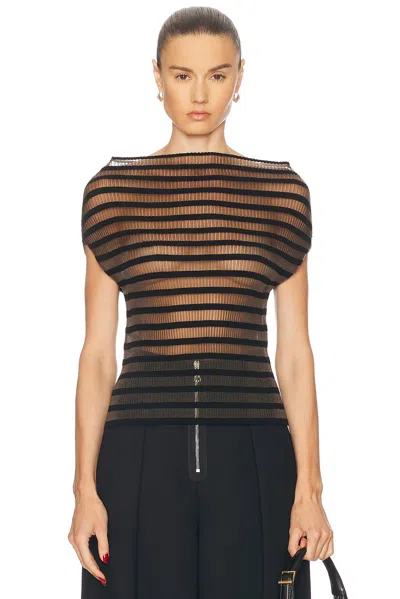 Jean Paul Gaultier Mariniere Striped Top In Black