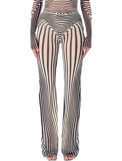Jean Paul Gaultier Maxi-length Bodysculpting Tulle Pants In Black