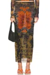 Jean Paul Gaultier Medallion-print Mesh Maxi Skirt