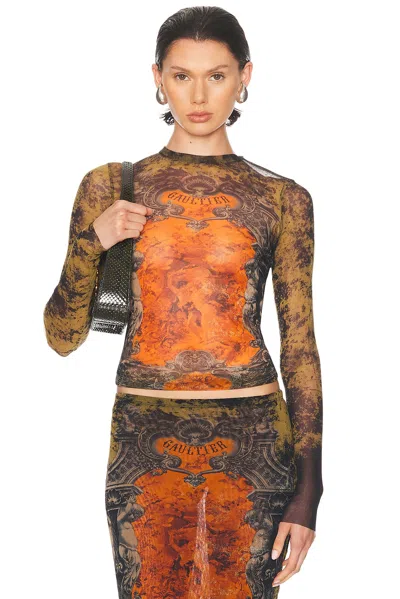 Jean Paul Gaultier M?daillon Long Sleeve Top In Multi