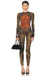 Jean Paul Gaultier Graphic Print Full-length Dress With Long Sleeves In Multi