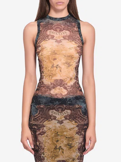 Jean Paul Gaultier Mdaillon Tank Top In Black