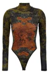 Jean Paul Gaultier Graphic Print Bodysuit In Multi