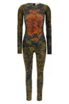 Jean Paul Gaultier Medallion Print Crew Neck Bodysuit In Multi