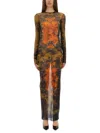 Jean Paul Gaultier Médaillon" Long Dress In Brown
