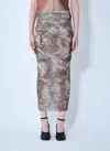 Jean Paul Gaultier Médaillon Mesh Skirt In Brown