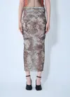 Jean Paul Gaultier Médaillon Mesh Skirt In Brown