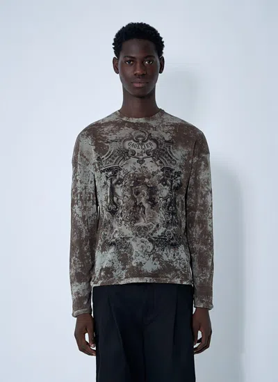 Jean Paul Gaultier Médaillon Mesh Top In Brown