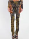 Jean Paul Gaultier Straight Flared Graphic Print Stretch Trousers In Multi