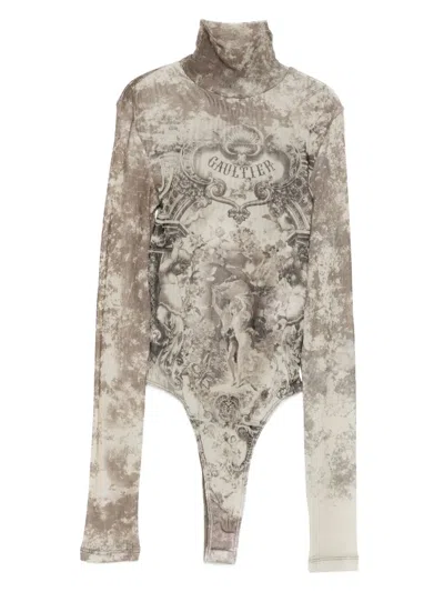 JEAN PAUL GAULTIER MÉDAILLON-PRINT BODYSUIT