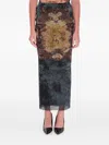 Jean Paul Gaultier Graphic Print Fitted Tulle Skirt In Blue
