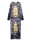 Jean Paul Gaultier Graphic Print Long Sleeve Fitted Top In Multi