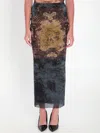 Jean Paul Gaultier Graphic Print Fitted Tulle Skirt In Blue