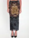 Jean Paul Gaultier Graphic Print Fitted Tulle Skirt In Multi