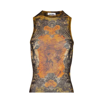 Pre-owned Jean Paul Gaultier Médaillon Tank Top 'black/vintage Blue/green' | Women's Size S