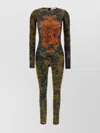 Jean Paul Gaultier Graphic Print Full-length Dress With Long Sleeves In Multi