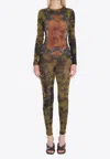 Jean Paul Gaultier Graphic Print Full-length Dress With Long Sleeves