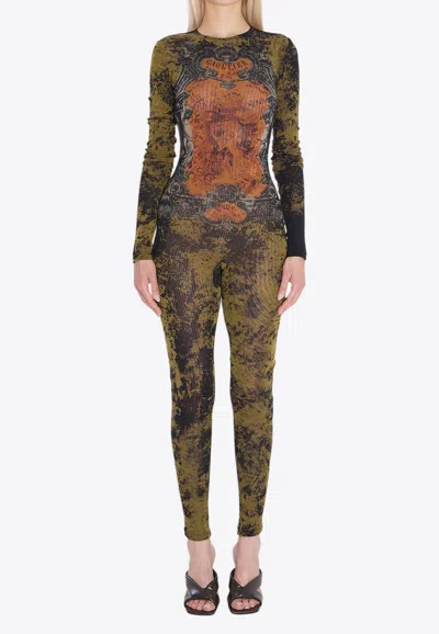 JEAN PAUL GAULTIER MEDALLION PRINT CATSUIT