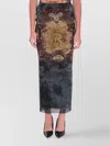 Jean Paul Gaultier Graphic Print Fitted Tulle Skirt In Multi