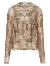 Jean Paul Gaultier Medallion-print Long-sleeved T-shirt In Neutral