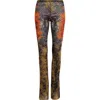 Jean Paul Gaultier Women The Medaillon Print Mesh Trousers In Brown