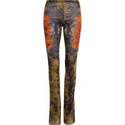 JEAN PAUL GAULTIER JEAN PAUL GAULTIER MEDALLION PRINT MESH TROUSERS