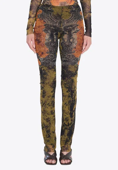 Jean Paul Gaultier Medallion Print Straight-leg Pants