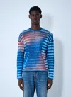 Jean Paul Gaultier Men Air Mesh Top In Blue