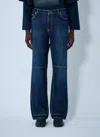 Jean Paul Gaultier Hollow Denim Trousers In Blue