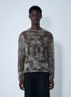 Jean Paul Gaultier Médaillon Mesh Top In Gray