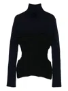 Jean Paul Gaultier Blue Merino Wool Sweaters In Black