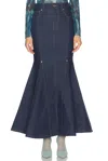 Jean Paul Gaultier High-rise-maxirock Aus Denim In Indigo