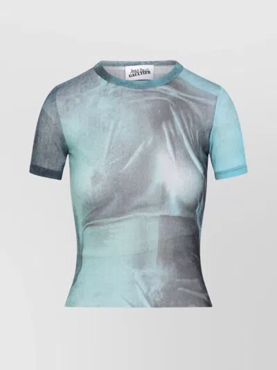 JEAN PAUL GAULTIER MESH BABY PRINTED T-SHIRT WATER