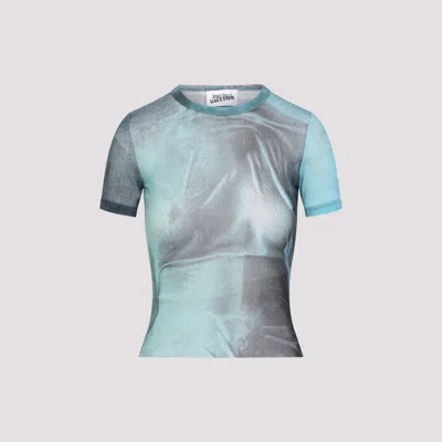 Jean Paul Gaultier Mesh Baby Printed Water Tee In Blue