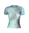 Jean Paul Gaultier Mesh Baby T-shirt Water Print In Blue