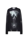 Jean Paul Gaultier Mesh 'body Dust' Print Top Black/silver In Black