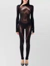 Jean Paul Gaultier Womens Black Brown Printed Long-sleeves Woven Jumpsuit Xs In Black