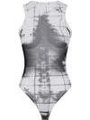 Jean Paul Gaultier Mesh Crew Neck Body Printed Squeletor In White