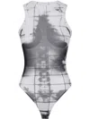 Jean Paul Gaultier Mesh Crew Neck Body Printed Squeletor In White