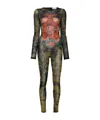 Jean Paul Gaultier Graphic Print Full-length Dress With Long Sleeves In Black