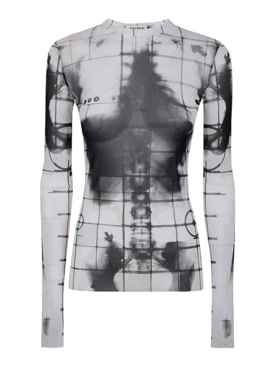Jean Paul Gaultier Top Con Stampa Squeletor In White