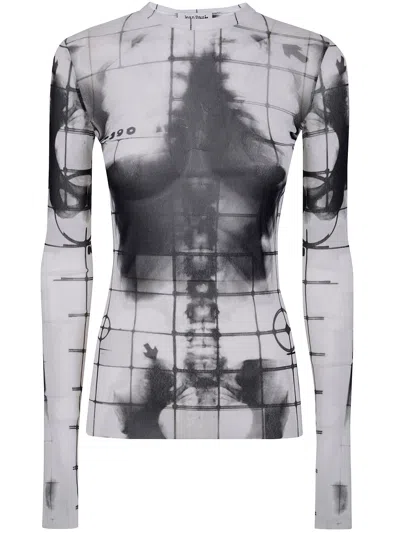 Jean Paul Gaultier Top Con Stampa Squeletor In White